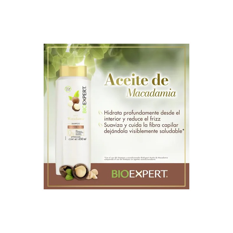 Shampoo Aceite De Macadamia Antifrizz 650ml Bioexpert