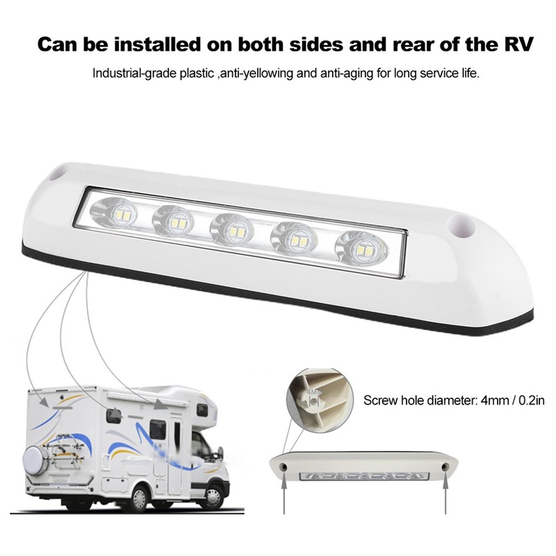 12V/24V RV LED Light Universal 8W Waterproof Awning Porch Lamp
