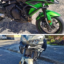 Midimttop Motorcycle Engine Guard Highway Crash Bars Frame Fuel Tank Protector Bumper Falling Protection Compatible with Ka&wa&sa&ki Versys 650 KLE650 Versys650 Accessories 2022 2023 2024 2025 2026