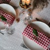 Linen & Cotton Gingham Tablecloth Estella - 100% Linen, White