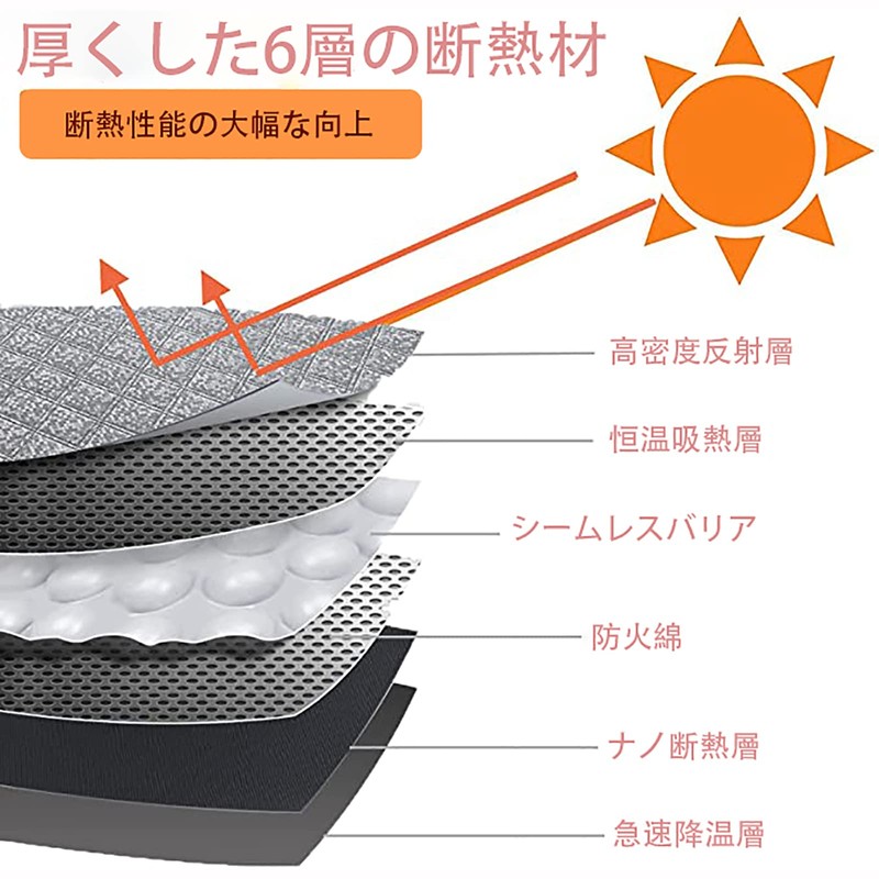WAIROGA Lexus ES Front Sun Shade, 6-Layer Construction, Special Design,