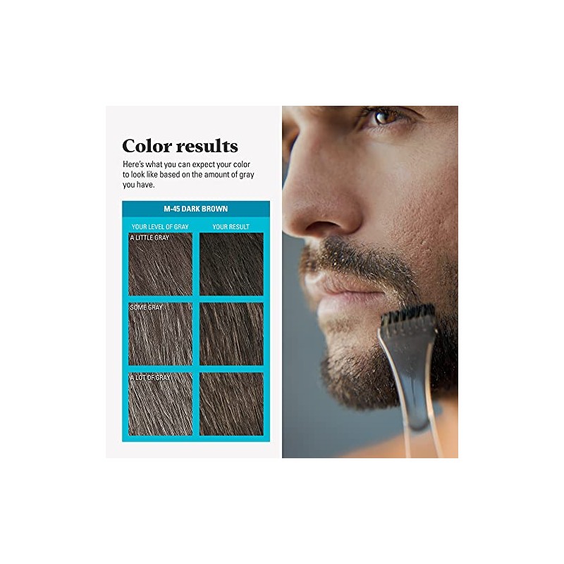 Just For Men Brush-In Color Mustache & Beard, Marrón Oscuro,