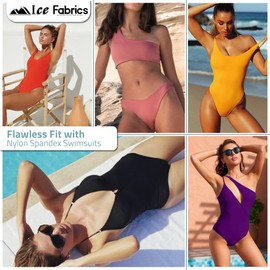 Ice Fabrics Nylon Spandex Fabric by The Yard - 60" Wide Spandex Swimwear Fabric - 4 Way Stretch for Active Wear, Yoga Pants, Swimsuits and Table Cloths - Neon Yellow - 1 Yard