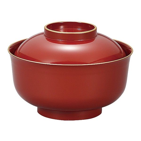 Miyamoto Sangyo Zoni Bowl, Red Fuchi Gold Size: Approx. φ0.5