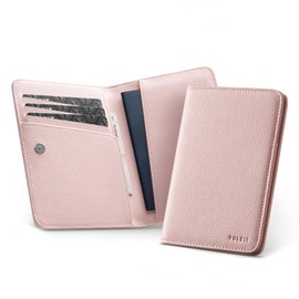 VULKIT Passport Holder Travel Wallet Leather RFID Blocking Travel Wallet Organiser Passport Holder Cover for Passport, Business Cards, Credit Cards, Boarding Passes