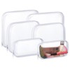 Hoolerry 6 Pcs Zippered Transparent Cases Clear Hard Plastic Zipper