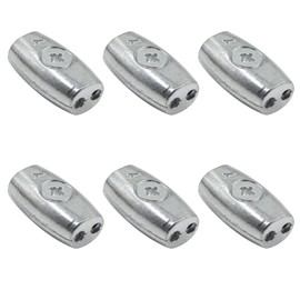 Rope Clamp, Wire Rope Clamp, Egg Shape, Wire Rope Connector, Pack of 6 4 mm Rope Clamps Made of Zinc Alloy, Clamp for Washing Lines, Wire Ropes, Mosquito Nets, Climbing Aids and Parasol Sails