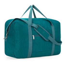Carry on luaggage 22x14x9 Airlines Approved Foldable Carry on Bag Travel Duffel Packable Duffle Overnight for Women and Men 40L (Teal)