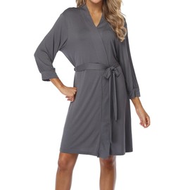 Ferrendo Women's Kimono Robes Short Knit Bathrobes Lightweight Soft Cotton Loungewear Ladies Sleepwear S-XXL