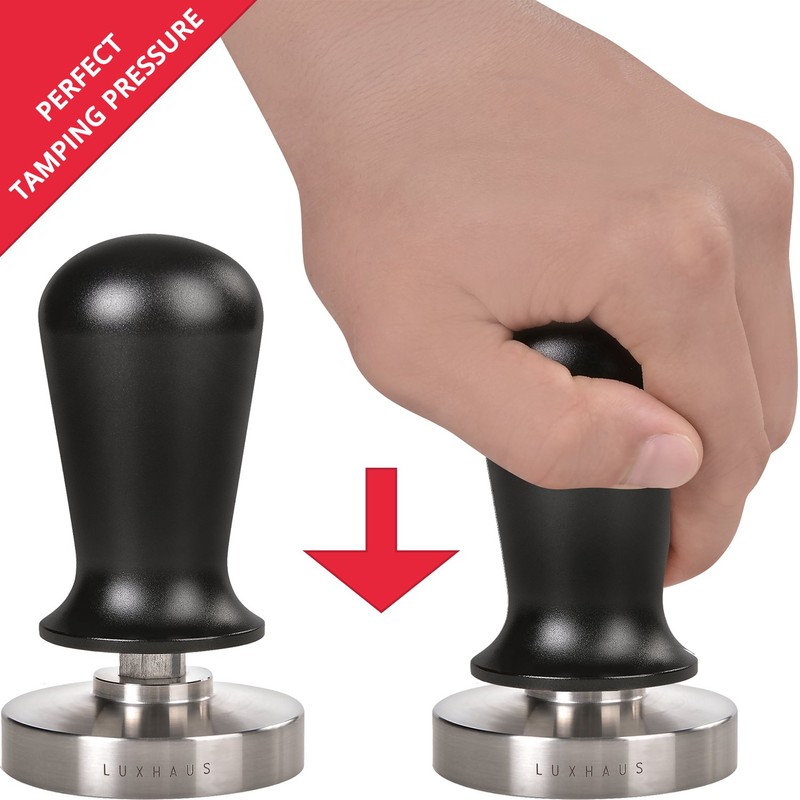 LuxHaus 49mm Calibrated Espresso Tamper - Coffee Tamper with Spring