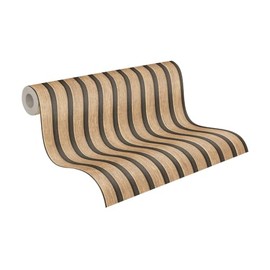 A.S. Création Wallpaper - Wood Panels in Beige and Brown - Wallpaper with Scandinavian Wood Look for Various Spaces - Non-Woven Wallpaper in 395.99 in x 20.87 in (10,05 m x 0,53 m)