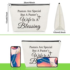 Thank You Gifts for Minister's Wife Makeup Bag Birthday Religious Gift Pastor's Wife Appreciation Gift Christian Gift for Pastor Wife Spiritual Cosmetic Bag Christmas Anniversary Travel Toiletry Pouch