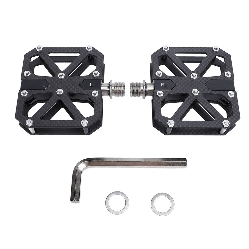 Mountain Cycling Pedals Carbon Fiber 3 Bearing Anti Slip Hollow