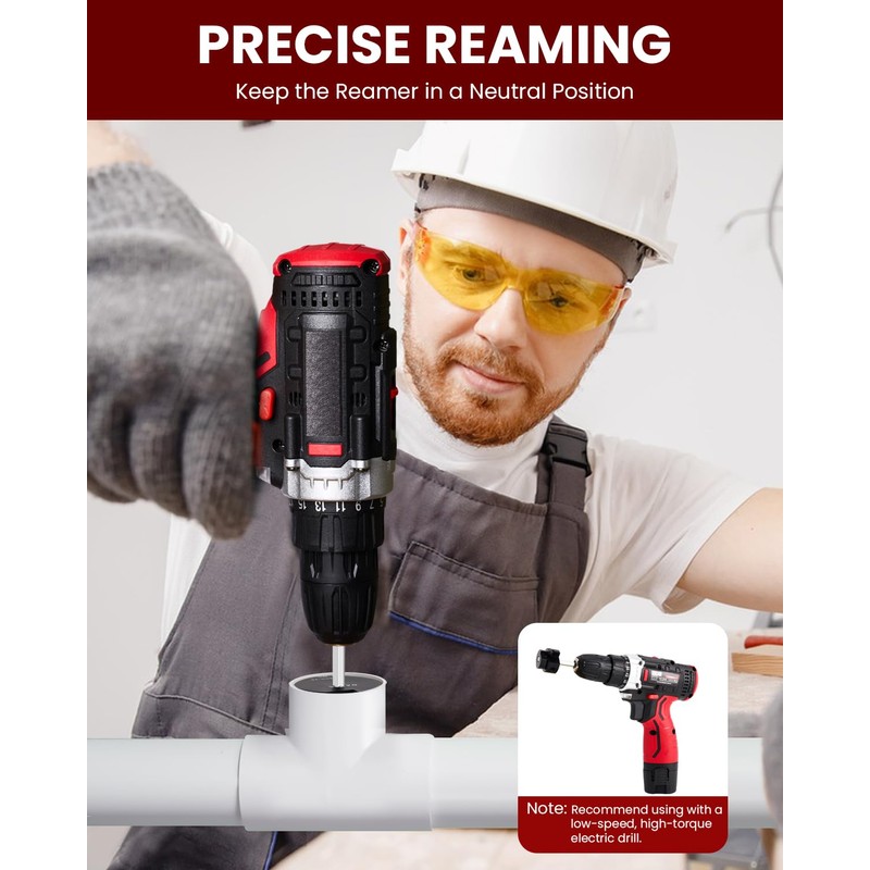Ultimate 2 Inch PVC Pipe Reamer Kit with Head Aluminum,