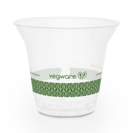 Vegware Plant-Based Compostable 9oz Standard PLA Cold Cup, 96-Series (Case of 1000)