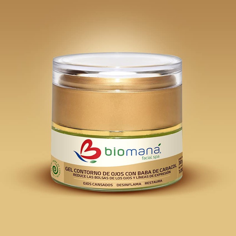 Biomaná Gel Baba de Caracol, para Contorno de Ojos y