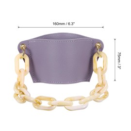 uxcell Water Bottle Carrier Holder with Acrylic Strap, 160x75mm PU Leather Tumbler Holder Coffee Cup Holder Water Bottle Sleeve Bag for Camping Walking Hiking, Purple