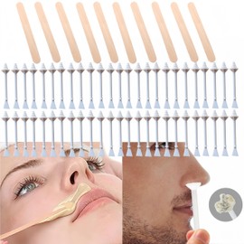 Nose Wax Kit,Hair Removal Set,50PCS Nasenhaarentferner,Nasenhaarwachs,Nose Wax Sticks,Nasenhaar Wachs Sticks,Nasenwachs Stäbchen,mIT 10 Wachs Holzspatel,Erhältlich für Männer und Frauen