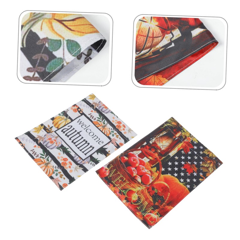 Ipetboom 2pcs Double-sided Autumn Garden Flags Fall Pumpkin Decor Welcome