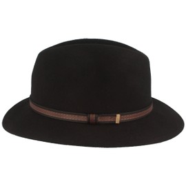 Outdoor Hat 100% Wool Woollen Hat – Felt Hat | Trekking Waterproof & Folding with Leather Fitting, for Men & Women in Different Colours - 55 black