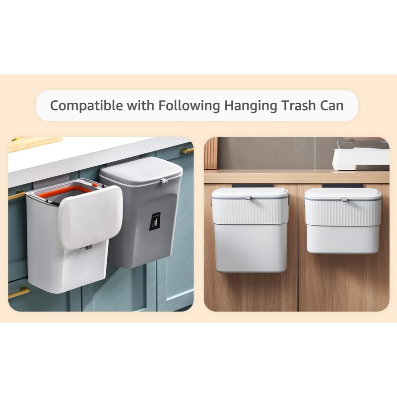 COCOYA Adhesive Hook for Hanging Trash Can, Pack of 3