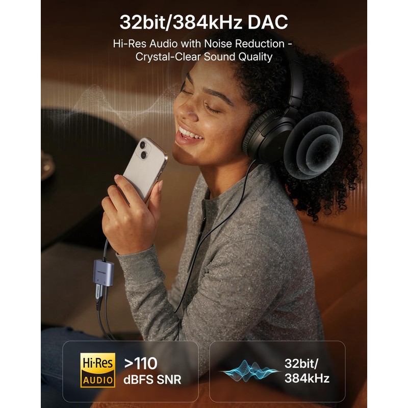VENTION USB-C to 3.5mm Audio Adapter with PD 60W Fast