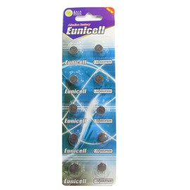 10 Eunicell AG5 / 193 / LR48 Button Cell 1.5V Battery Long Shelf Life No Mercury (Expire Date Marked)