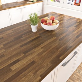 STICKEEP Brown Butcher Block Contact Paper Counter Top Peel and Stick Waterproof Wood Grain Countertop Contact Paper 24"x100" Faux Wooden Planks Kitchen Wallpaper for Bathroom Table Vinyl Warp Cabinet