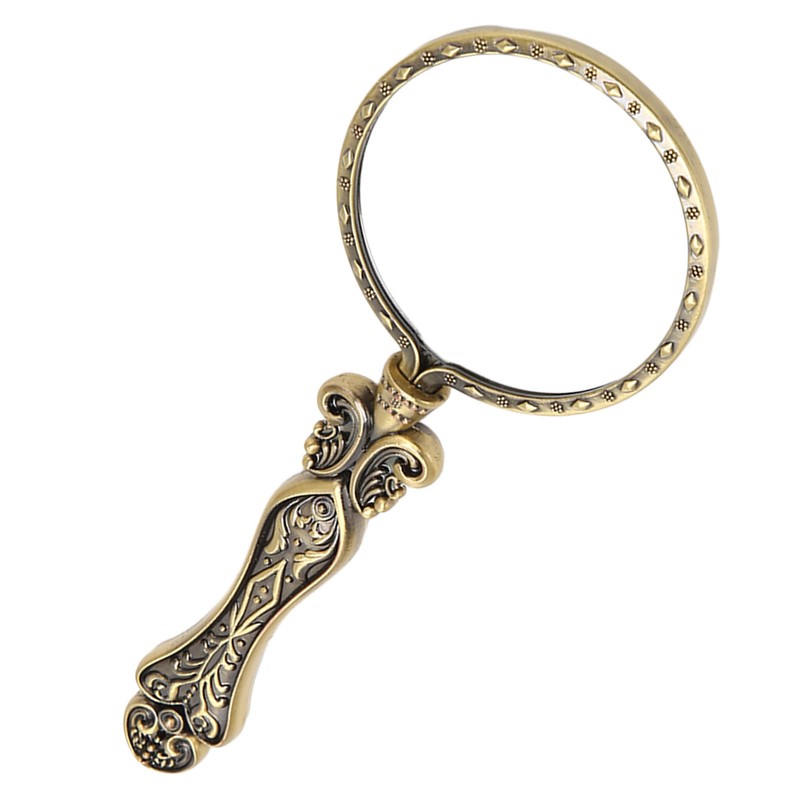 3X Retro Magnifying Glass Handheld Portable Exquisite Magnifying Glass for
