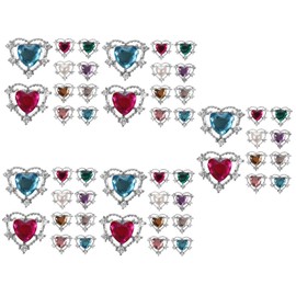OHPHCALL 50pcs Heart Shape Nail Charms for DIY Nail Art Rhinestone Embellishments for Manicure Crafts Luxurious Multi Decorations for and Home Use