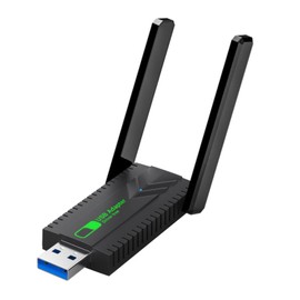 Wireless WiFi Dongle Adapter for PC, 1300Mbps USB Free Dual Band 5GHz/2.4GHz WiFi Dongle Wireless Network Adapter High Gain Dual Antennas Ultra-Low Latency Compatible for Windows XP 11/10/8.1/8/7