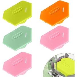 5 Pack Magnetic Seam Guide for Sewing Machine, Multifunctional Polygonal Hemmer Gauge with Sewing Tools, Strong Magnetic Seam Guide with Scale, Sewing Accessories and Supplies (4 Colors)