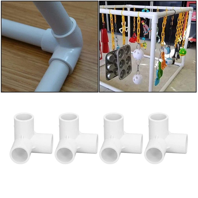 10PCS 3 Way Pipe Fittings, PVC Tee Corner Fitting 3