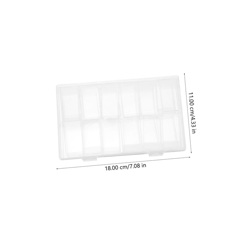 Operitacx 24grids Transparent Nail Art Organizer Box for Manicure Tools