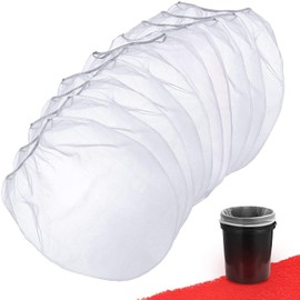 Paint Strainer Bag, 5 Gallon Paint Strainer with Elastic Top Opening White Fine Mesh Filters Bag for Paint Gardening (10 Pieces)