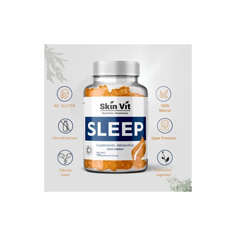 Gomitas Para Dormir Magnesio Insomnio Ansiedad Sueño Premium Sabor Naranja