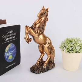 Ymiko Estatua de pie de Caballo, Escultura de Caballo, Estilo erupeano, estatuilla artística, Escultura Decorativa, decoración de Escritorio para el hogar, Adorno para fotografía(Amarillo)