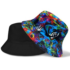 FUIPVGI Summer Hat Unisex Reversible Sun Hat UV Protection Summer Fishing Hats for Women Men Fashion Colorful Double Sided for Hunting Hiking, Colourful, M - L