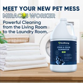 Eco Strong Pet Stain and Odor Remover - Cat Urine Enzyme Cleaner Destroyer, Urine Destroyer for Dogs, Pet Urine Enzyme Cleaner - 128 Oz
