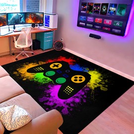 Gaming Rugs for Boys Teens Bedroom Decor Gamer Rugs for Living Room Gamepad Controller Carpets, 3'x4'