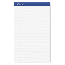 Ampad 20330 Perforated Writing Pad, 8 1/2 x 14, White, 50 Sheets (Pack of 12)