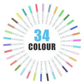 DOOHALO Sublimation Pen Set for Cricut Joy, 36 PCS in 34 Colors Fine Point Marker Pens, 1.0 Tip Coloring Brush Pen Kit Drawing Tools Compatible with Cricut Joy Machine