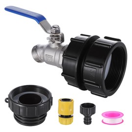 275-330 Gallon IBC Tote Water Tank Fittings, IBC Tote Hose Adapter, 3-Size IBC Tote Adapter, 2.44" Fine、2“Fine and 2" Coarse Thread, 304 Stainless Steel Faucet/Valve for Connector Garden Hose