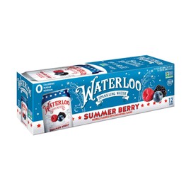 Waterloo Sparkling Water, Summer Berry Naturally Flavored, 12 Fl Oz Cans, Pack of 12 | Zero Calories | Zero Sugar or Artificial Sweeteners | Zero Sodium