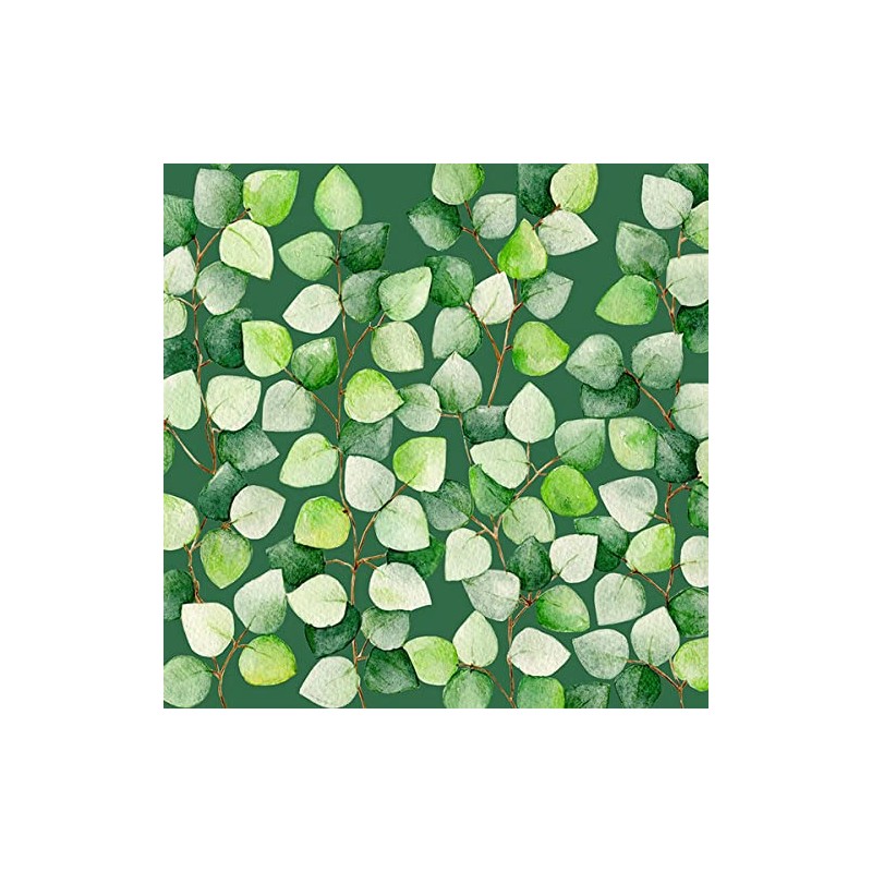 20 napkins, many small green leaves, nature, summer, pattern, table