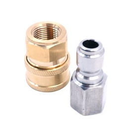 ZONADAH 2 Pieces Brass Pressure Washer Fitting, Metric Female M15 Thread 3/8" Male Quick Connector Covert to M15 Female Pressure Washer Gun Adapter Accessories Parts