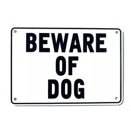NO NONSENSE SIGNS "BEWARE OF DOG" Warning Sign - Heavy Duty Aluminum w/Simple, Easy to Read Text