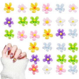 3D Nagel Charms, 100 Acryl Blumen Nagel Strass mit Ornamenten, Nagel Edelsteine, Nagel Zubehör für Mädchen, Nagelkunst Dekoration, DIY Handwerk Nail Design