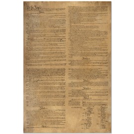 US Constitution American Founding Bill of Rights LAMINATED EXTRA LARGE reproduction 24x36 Young N Refined
