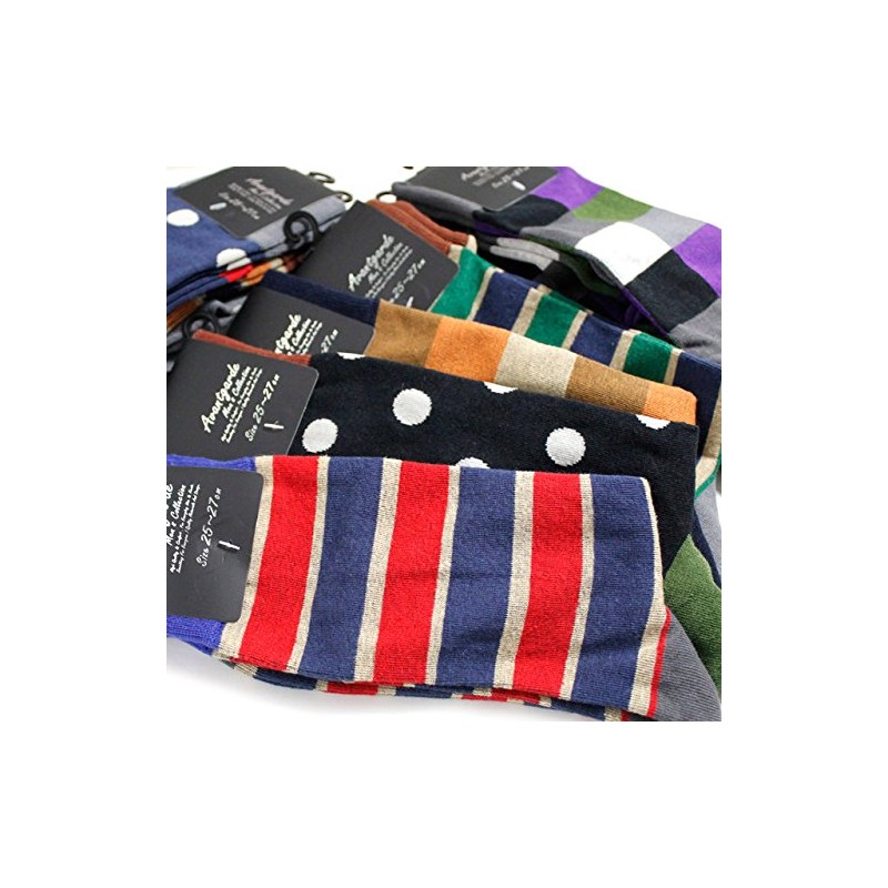 Box408 Men's Socks, Pop, Design, 10 Pair Set, Cotton Blend